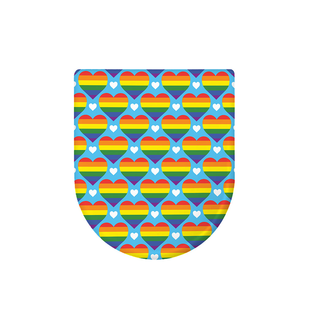 LGBT Pride Rainbow Heart Pattern Print Toilet Lid Cover