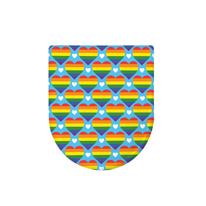 LGBT Pride Rainbow Heart Pattern Print Toilet Lid Cover
