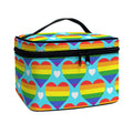 LGBT Pride Rainbow Heart Pattern Print Travel Makeup Bag