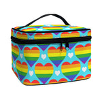 LGBT Pride Rainbow Heart Pattern Print Travel Makeup Bag