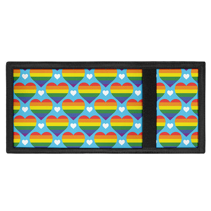 LGBT Pride Rainbow Heart Pattern Print Trifold Wallet