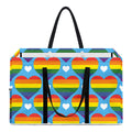 LGBT Pride Rainbow Heart Pattern Print Utility Tote Bag