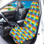 LGBT Pride Rainbow Heart Pattern Print Waterproof Car Seat Cover
