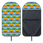 LGBT Pride Rainbow Heart Pattern Print Waterproof Car Seat Cover