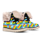 LGBT Pride Rainbow Heart Pattern Print Winter Boots