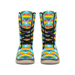 LGBT Pride Rainbow Heart Pattern Print Winter Boots