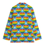 LGBT Pride Rainbow Heart Pattern Print Women's Blazer