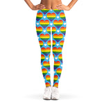 LGBT Pride Rainbow Heart Pattern Print Women's Leggings