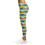 LGBT Pride Rainbow Heart Pattern Print Women's Leggings