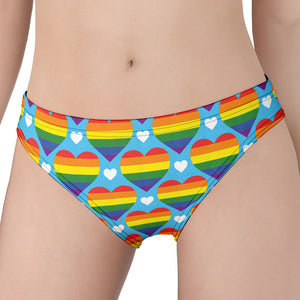 LGBT Pride Rainbow Heart Pattern Print Women's Panties