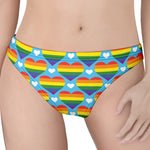 LGBT Pride Rainbow Heart Pattern Print Women's Thong