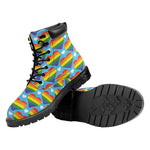 LGBT Pride Rainbow Heart Pattern Print Work Boots