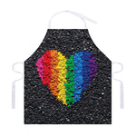 LGBT Pride Rainbow Heart Stones Print Adjustable Apron