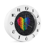 LGBT Pride Rainbow Heart Stones Print Alarm Clock