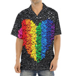 LGBT Pride Rainbow Heart Stones Print Aloha Shirt