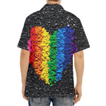 LGBT Pride Rainbow Heart Stones Print Aloha Shirt