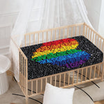 LGBT Pride Rainbow Heart Stones Print Baby Crib Sheet