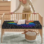 LGBT Pride Rainbow Heart Stones Print Baby Crib Sheet