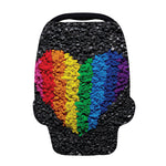 LGBT Pride Rainbow Heart Stones Print Baby Seat Cover
