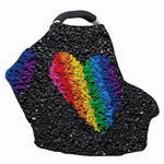 LGBT Pride Rainbow Heart Stones Print Baby Seat Cover