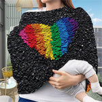 LGBT Pride Rainbow Heart Stones Print Baby Seat Cover