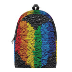 LGBT Pride Rainbow Heart Stones Print Backpack