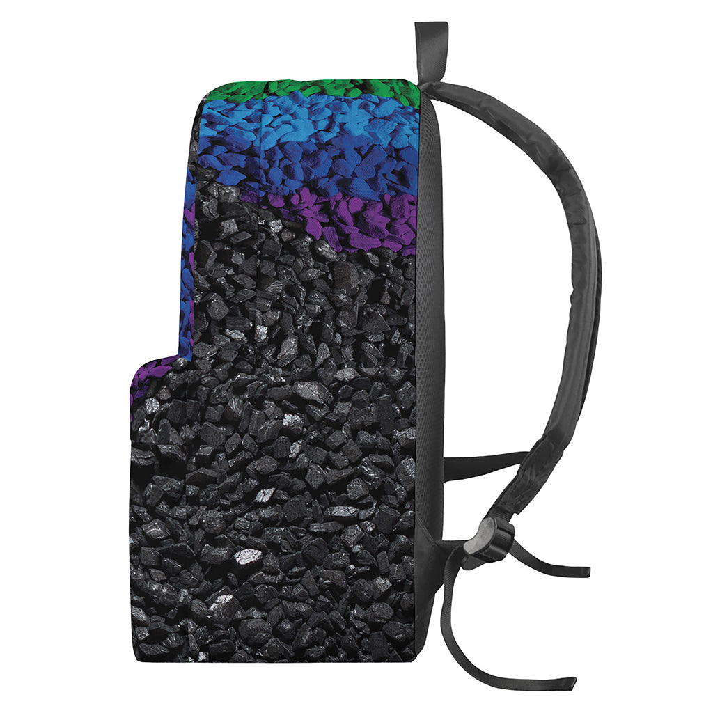 LGBT Pride Rainbow Heart Stones Print Backpack