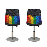 LGBT Pride Rainbow Heart Stones Print Bar Stool Covers