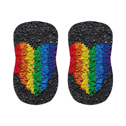 LGBT Pride Rainbow Heart Stones Print Bar Stool Covers