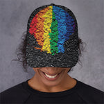 LGBT Pride Rainbow Heart Stones Print Baseball Cap