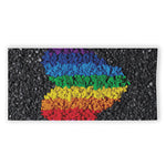 LGBT Pride Rainbow Heart Stones Print Beach Towel