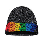 LGBT Pride Rainbow Heart Stones Print Beanie