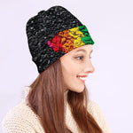 LGBT Pride Rainbow Heart Stones Print Beanie