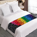 LGBT Pride Rainbow Heart Stones Print Bed Runner