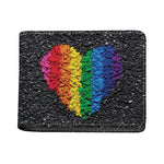 LGBT Pride Rainbow Heart Stones Print Bifold Wallet