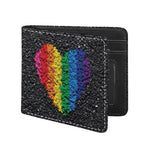 LGBT Pride Rainbow Heart Stones Print Bifold Wallet