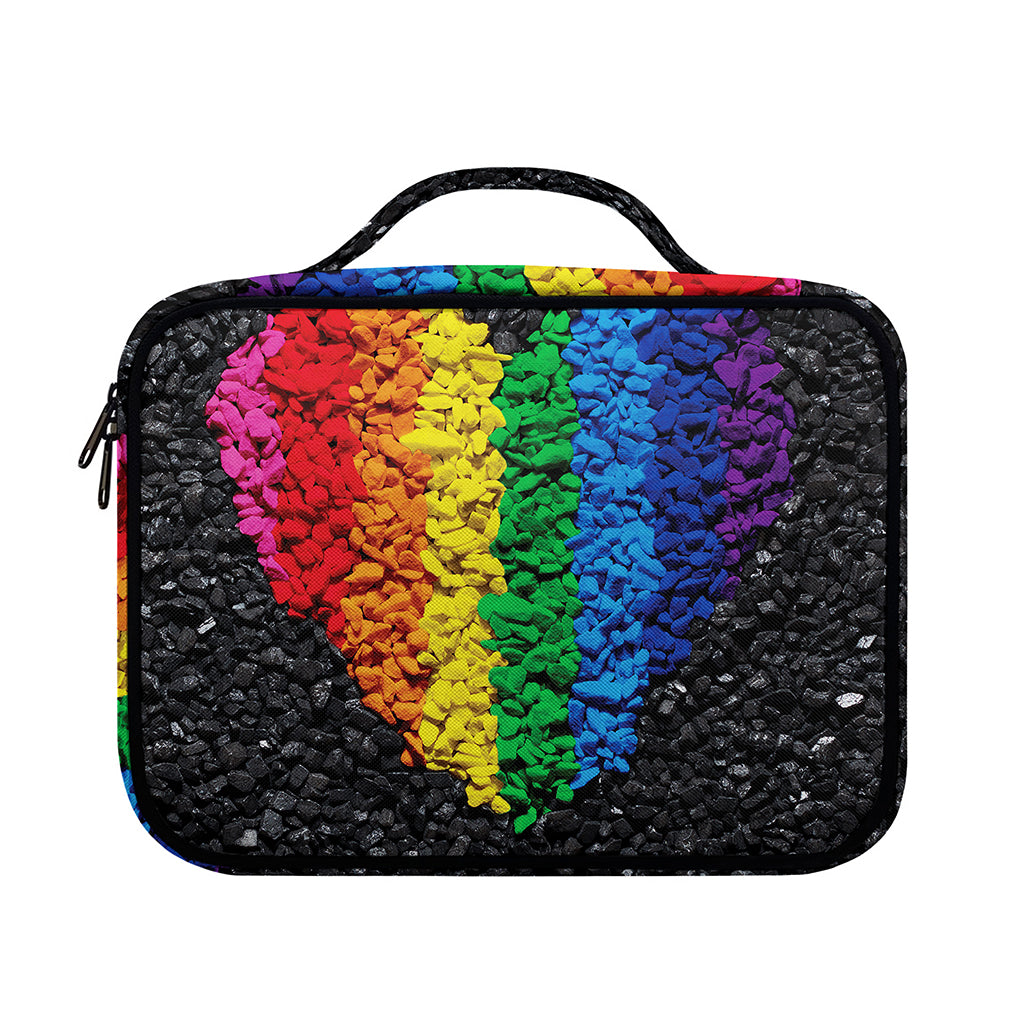 LGBT Pride Rainbow Heart Stones Print Briefcase Bible Bag