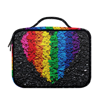 LGBT Pride Rainbow Heart Stones Print Briefcase Bible Bag