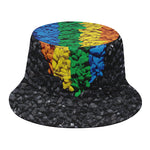 LGBT Pride Rainbow Heart Stones Print Bucket Hat