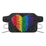LGBT Pride Rainbow Heart Stones Print Car Windshield Snow Cover