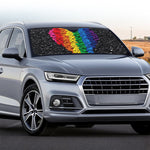 LGBT Pride Rainbow Heart Stones Print Car Windshield Sun Shade