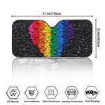 LGBT Pride Rainbow Heart Stones Print Car Windshield Sun Shade