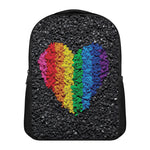 LGBT Pride Rainbow Heart Stones Print Casual Backpack