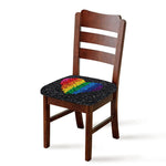 LGBT Pride Rainbow Heart Stones Print Chair Cushion Cover