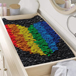 LGBT Pride Rainbow Heart Stones Print Changing Pad Cover