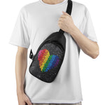 LGBT Pride Rainbow Heart Stones Print Chest Bag