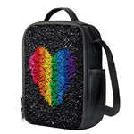LGBT Pride Rainbow Heart Stones Print Crossbody Lunch Bag