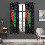 LGBT Pride Rainbow Heart Stones Print Curtain