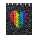 LGBT Pride Rainbow Heart Stones Print Curtain
