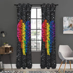 LGBT Pride Rainbow Heart Stones Print Curtain
